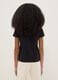 Girls' black cotton blend T-shirt regular fit_1