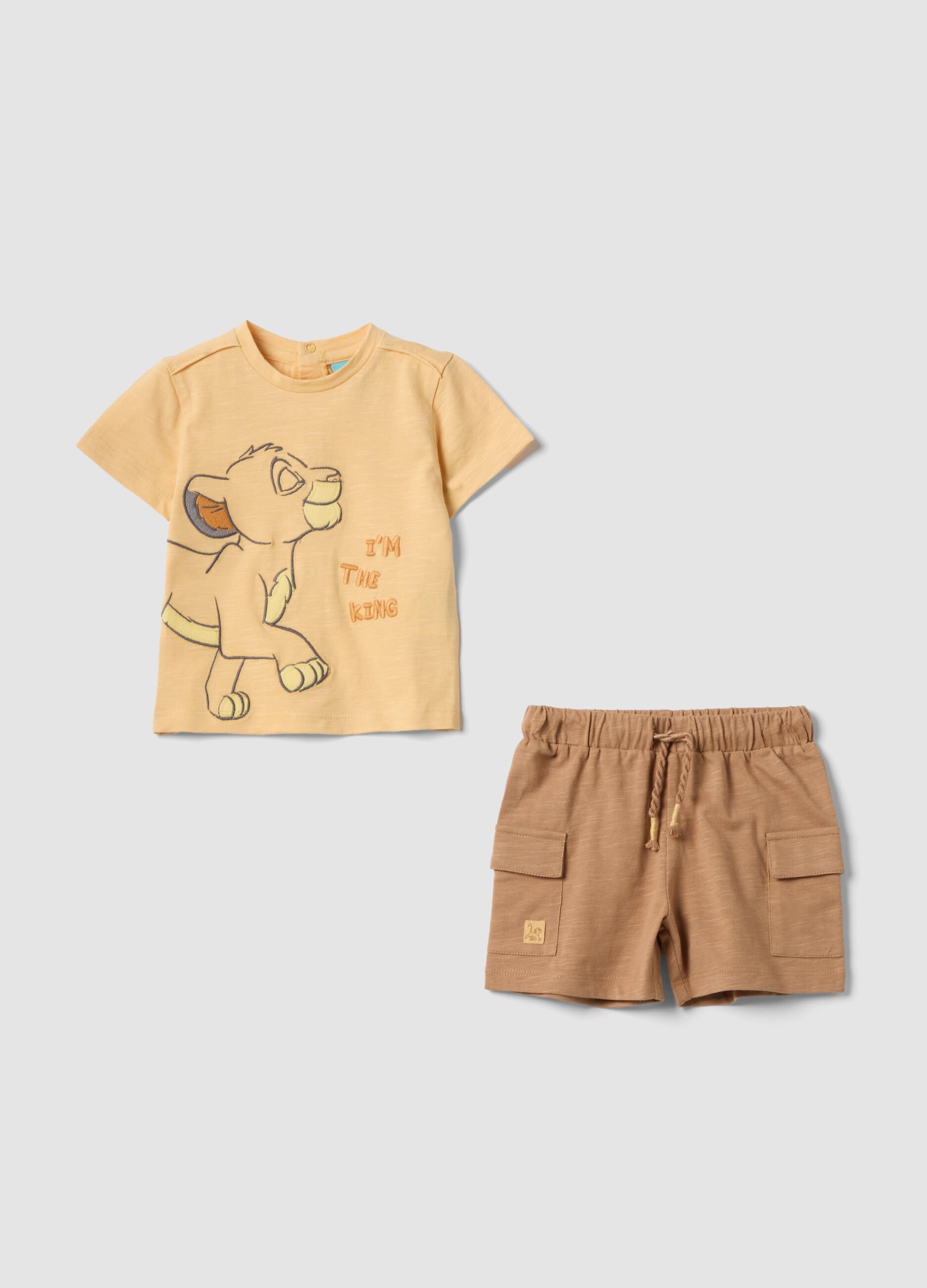 Yellow and brown organic cotton baby outfit