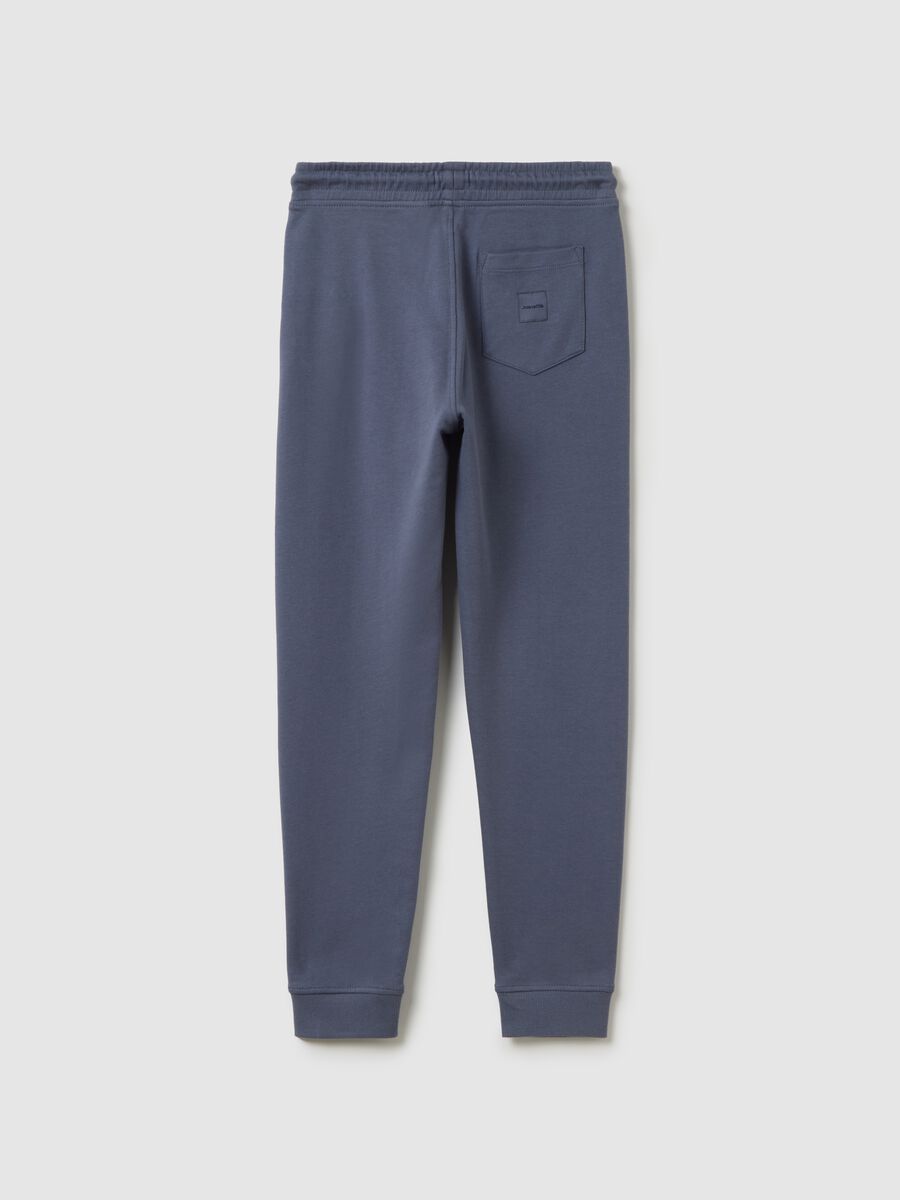 Boys' pure cotton blue jogger trousers regular fit with back pocket_1