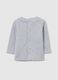 Grey pure cotton newborn t-shirt regular fit with crew neck_1
