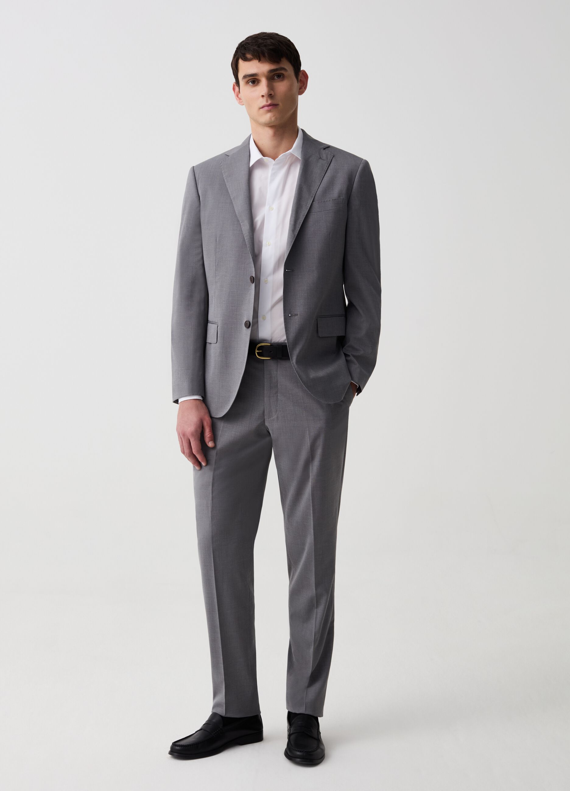 Regular-fit mélange suit