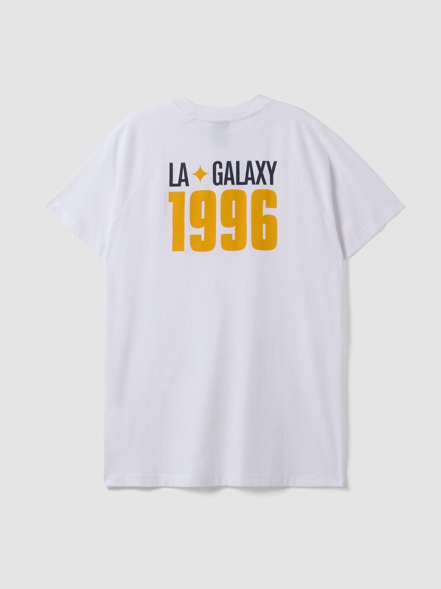 White pure cotton T-shirt with LA Galaxy print_2