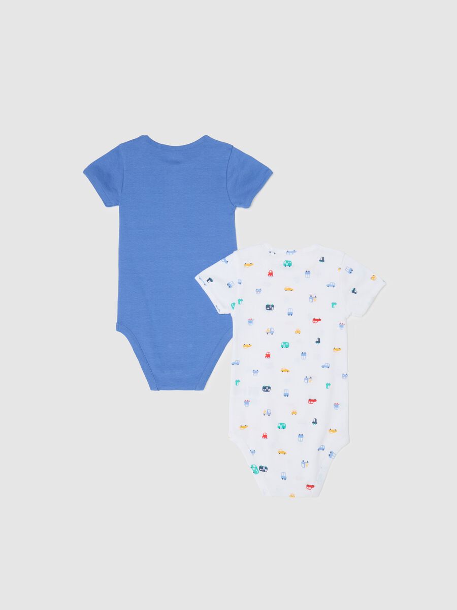Two-pack short-sleeved bodysuits in organic cotton with print_1