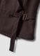 Brown stretch viscose waistcoat with belt_1