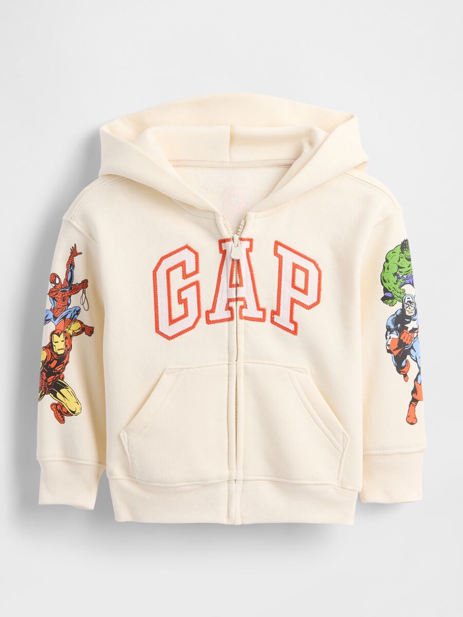 Marvel Beige Cotton Hoodie_0