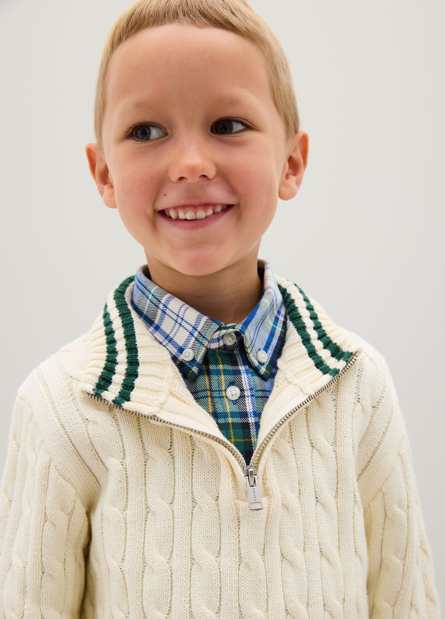 Children's white oversized cotton jumper