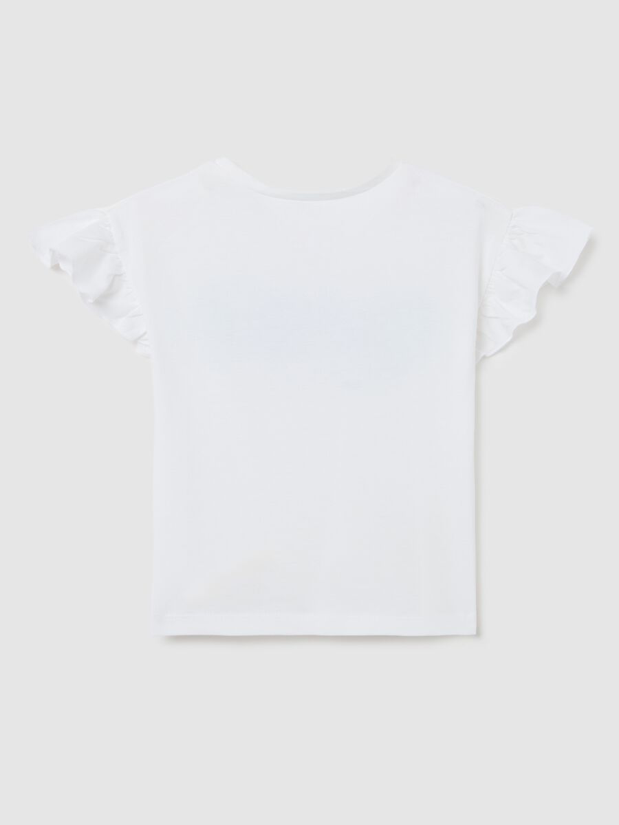 White cotton T-shirt with print_1