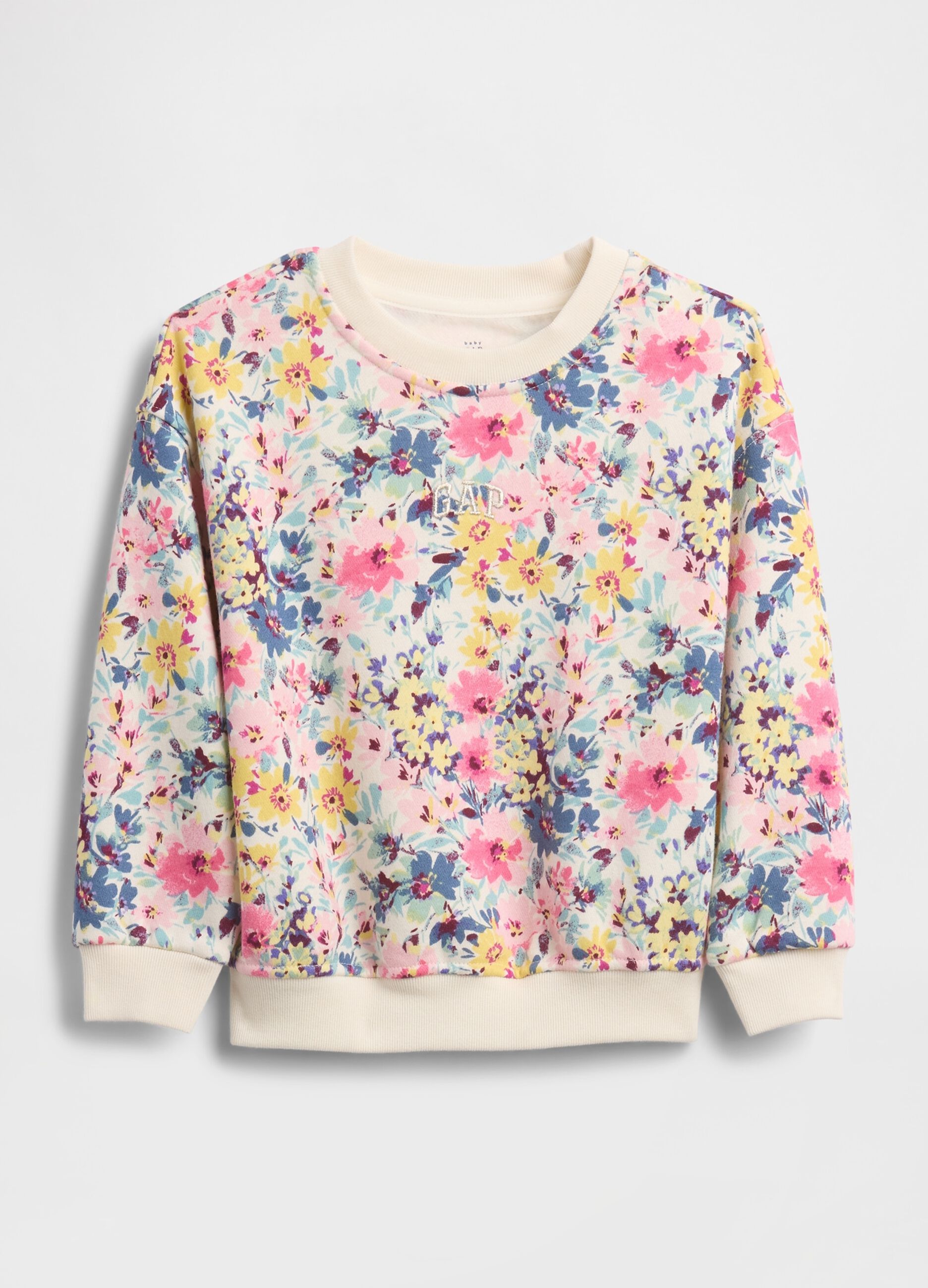 Multicoloured crew neck sweatshirt for girls