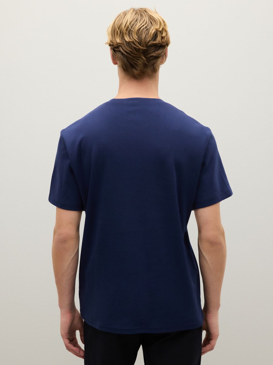 Regular fit blue pure cotton t-shirt_3