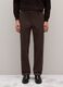 Brown Stretch Cotton Slim Fit Trousers_1