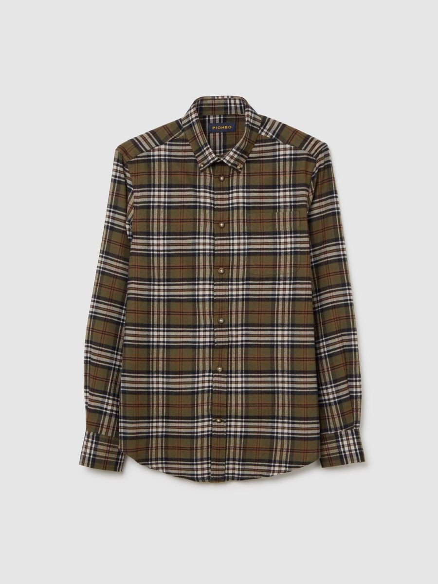 Camicia maniche lunghe multicolor in puro cotone regular fit a quadri_0