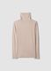 Beige stretch viscose top with mock neck, regular fit_6