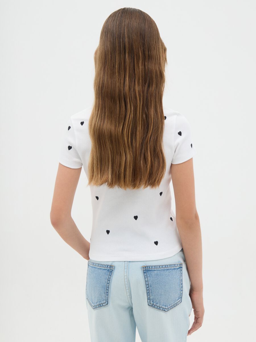 T-shirt da ragazza in cotone elasticizzato multicolor fitted_2