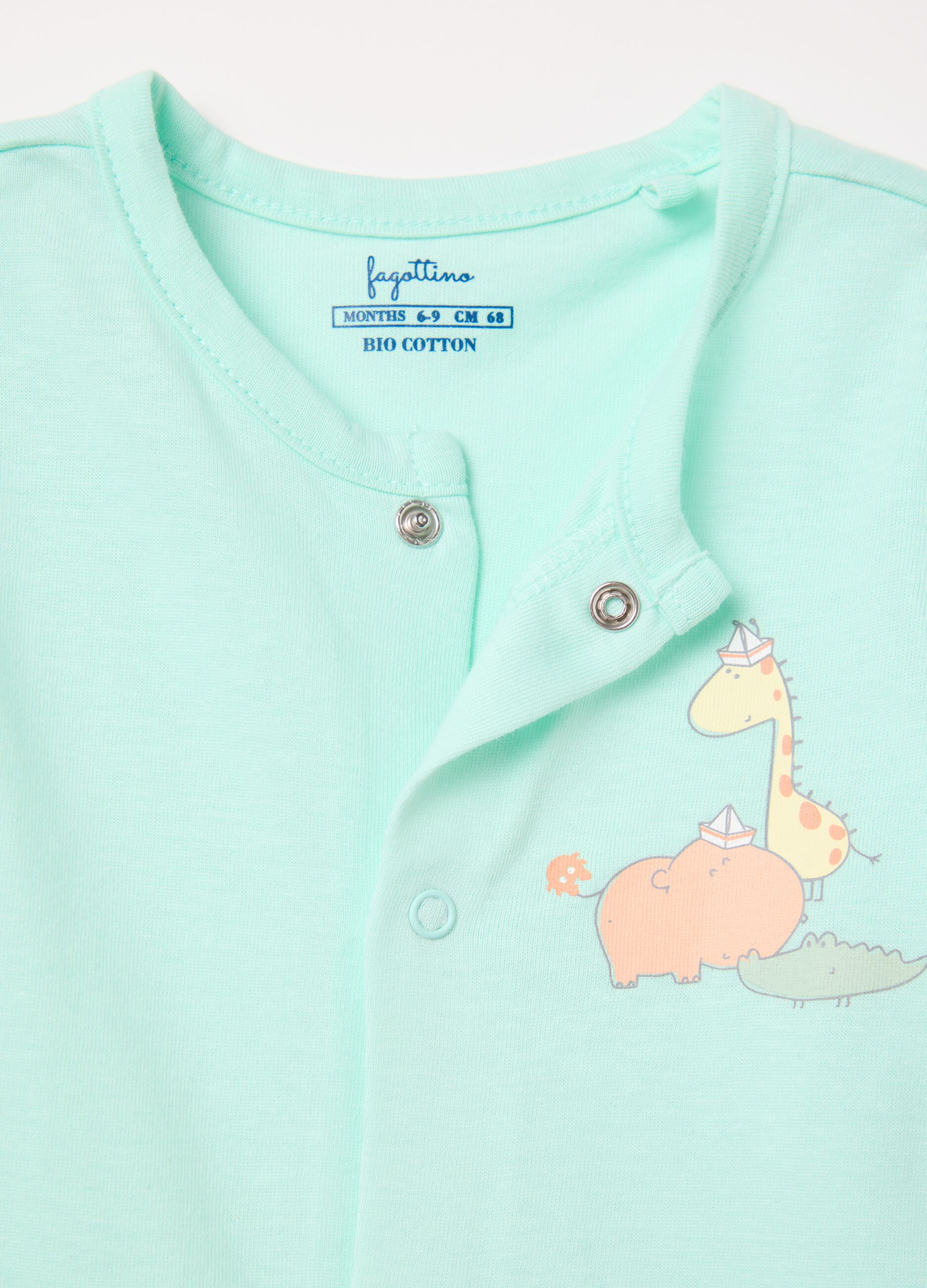 Two-pack short onesies with animals print