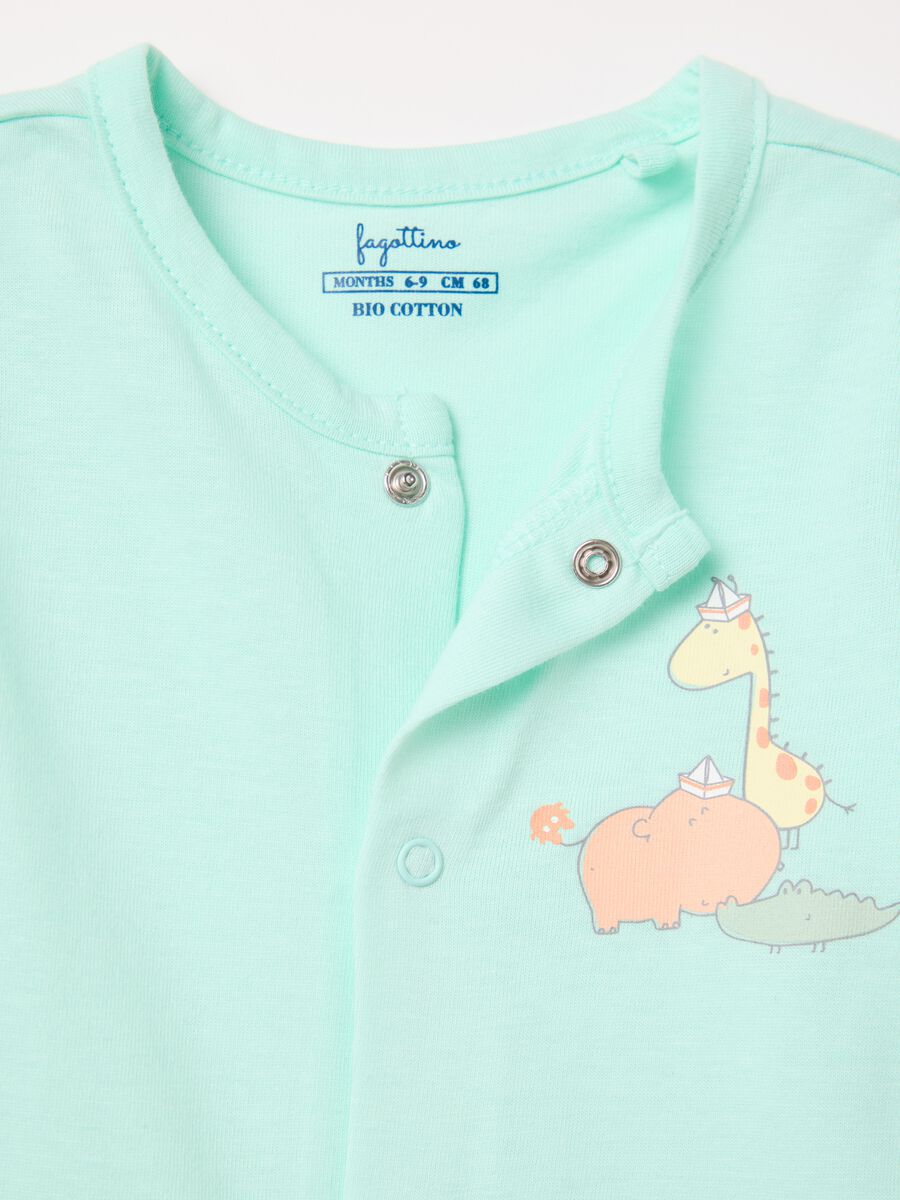 Two-pack short onesies with animals print_2