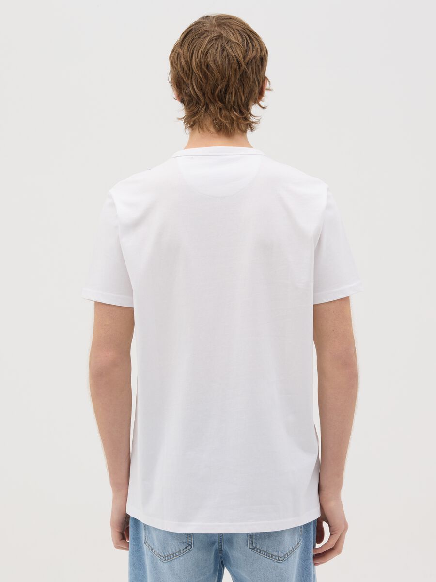 White short-sleeved T-shirt with lightning print_2
