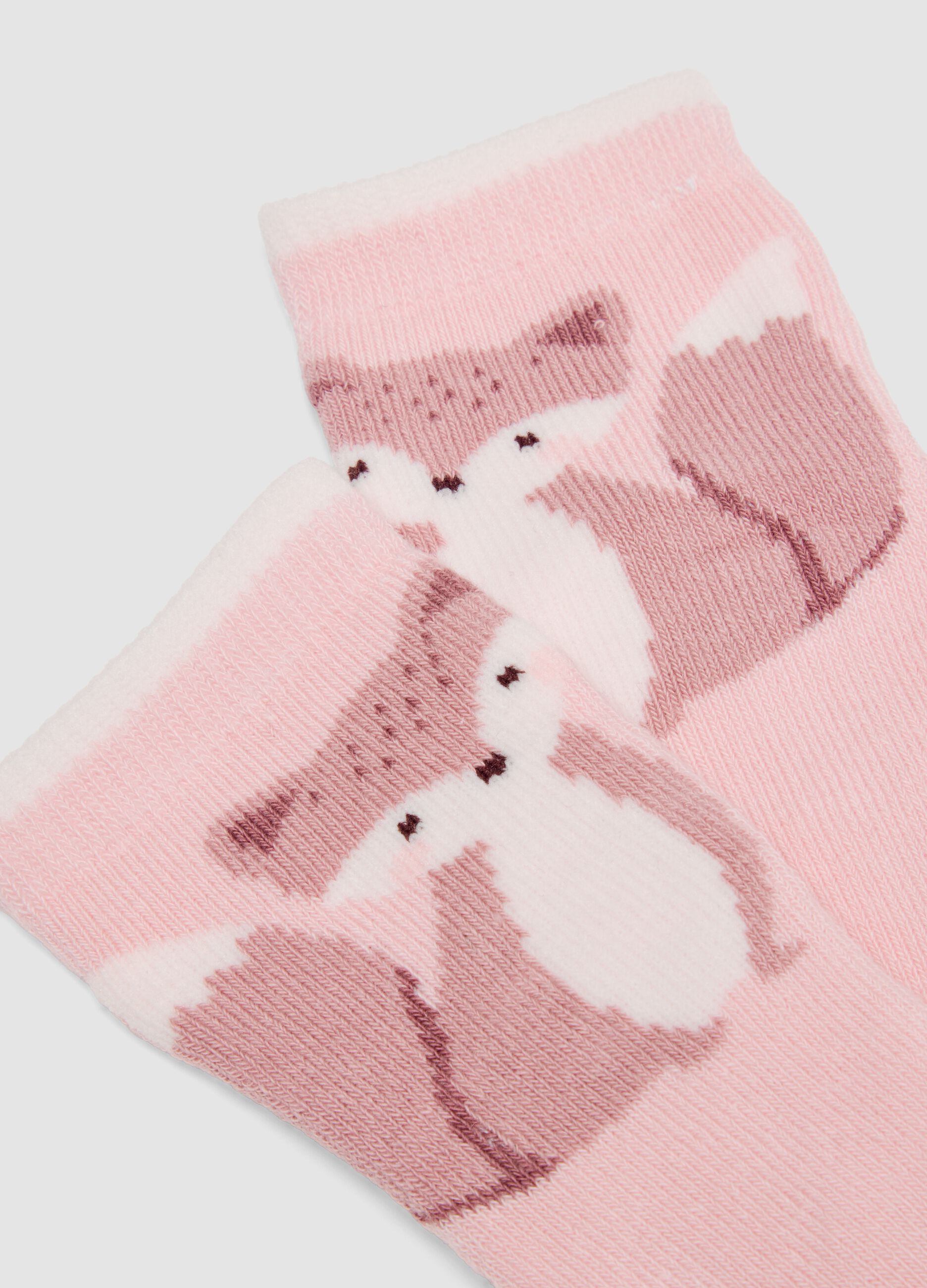Bipack di calze rosa in cotone organico elasticizzato
