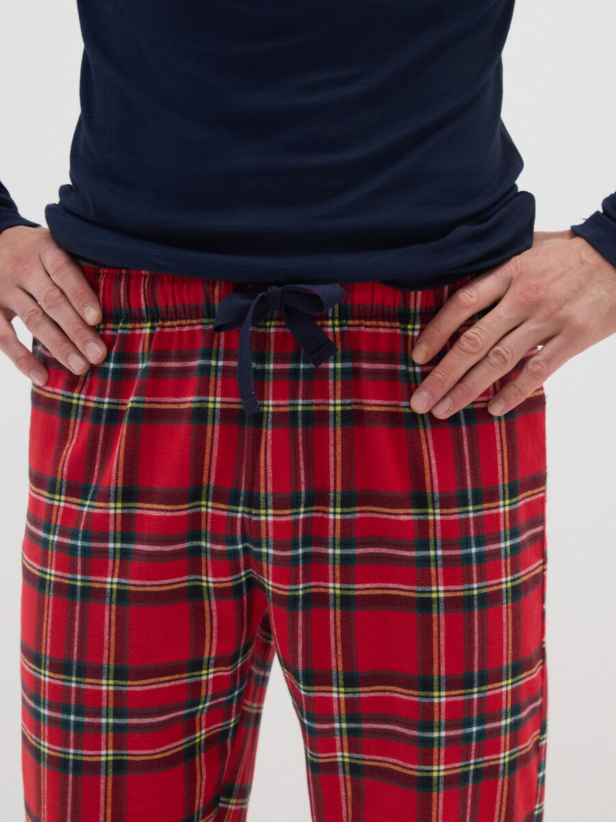 Pure Cotton Multicolour Checked Pyjama Trousers_3