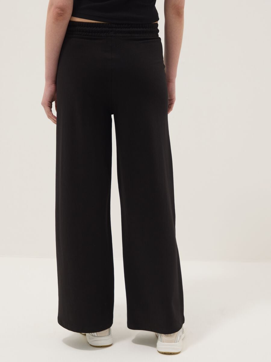 Pantaloni jogger baggy in puro cotone nero_2