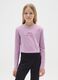 Pink long-sleeved stretch cotton t-shirt_0
