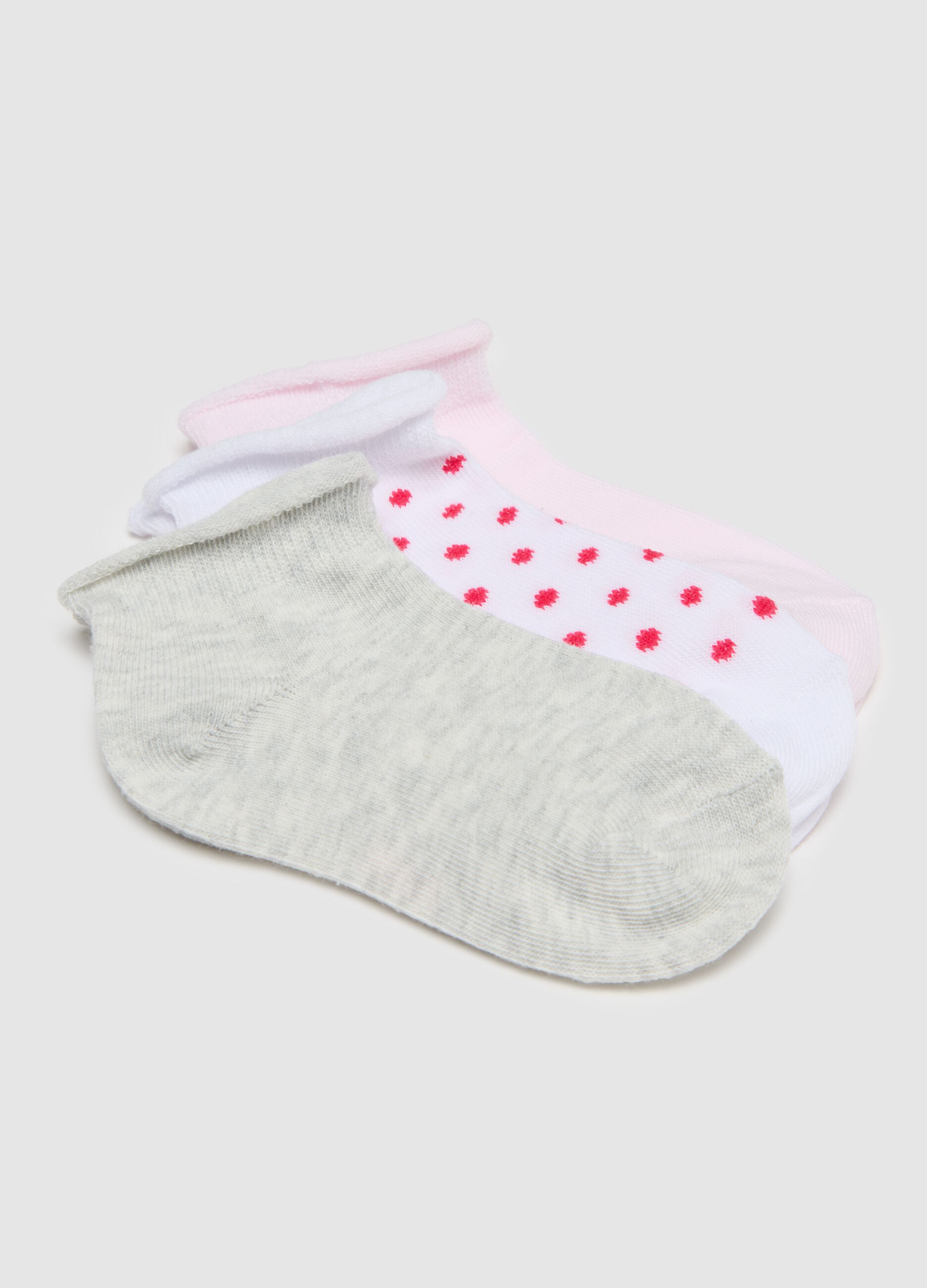 Calzini corti da bambina in misto cotone multicolor elasticizzati