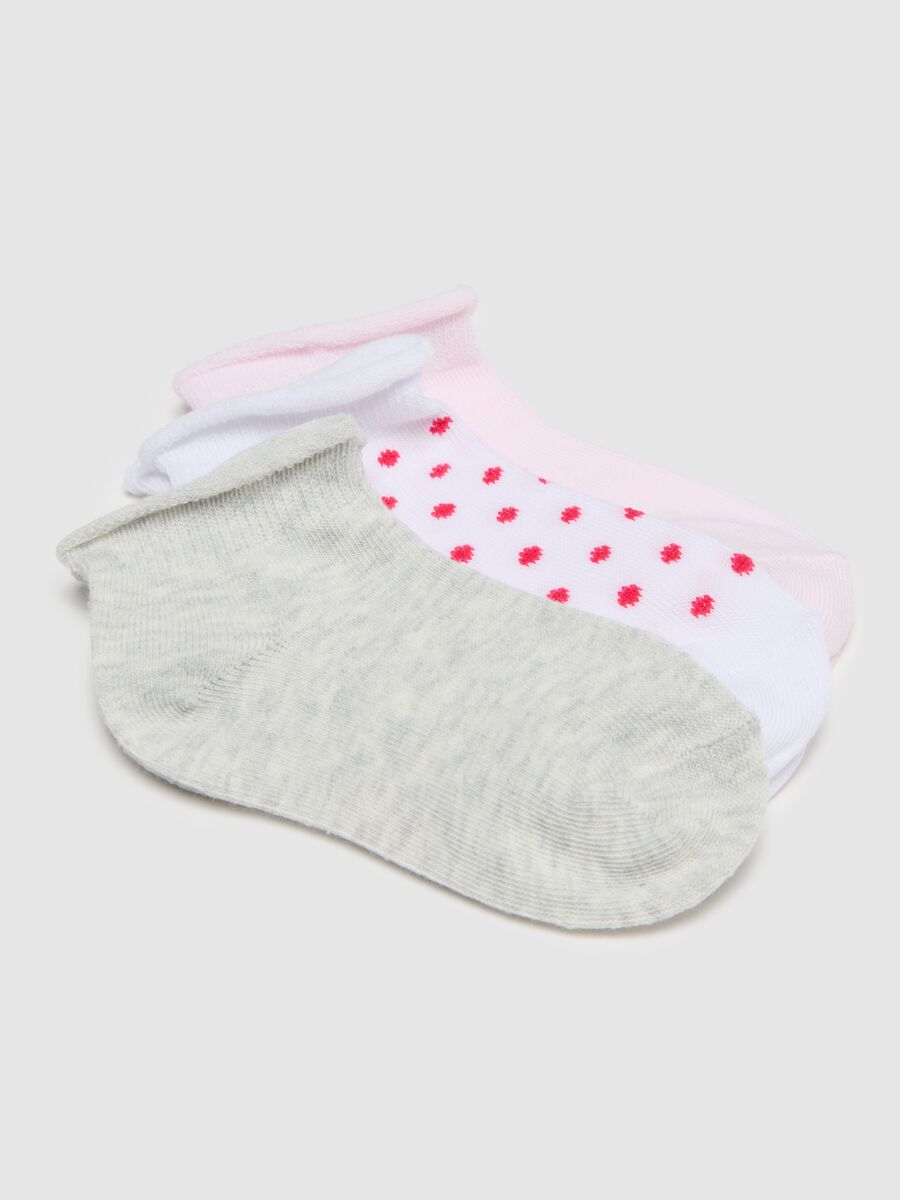 Girls' short socks in multicolour cotton blend with elastic_2