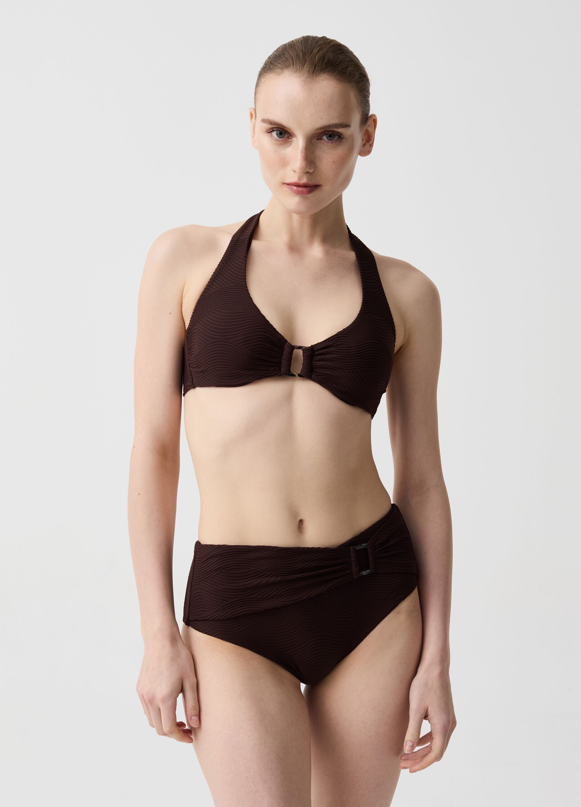 Ovs Top bikini scollo halter con fibbia