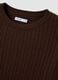 Maglia marrone in misto viscosa a trecce regular fit_1