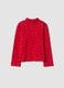 Red pure cotton roll-neck T-shirt with heart print_0