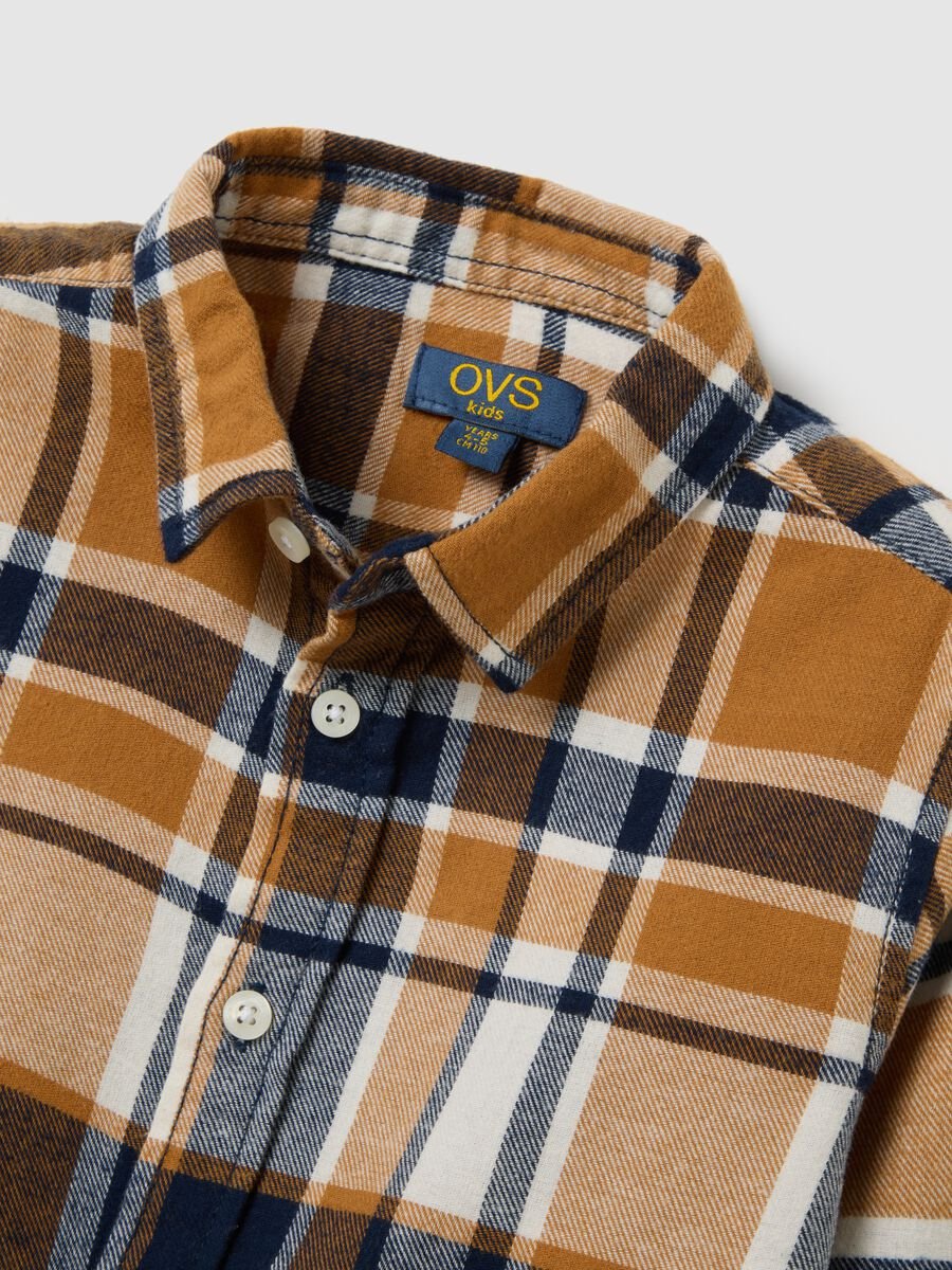 Multicolour check shirt for children made from pure cotton and flannel_2