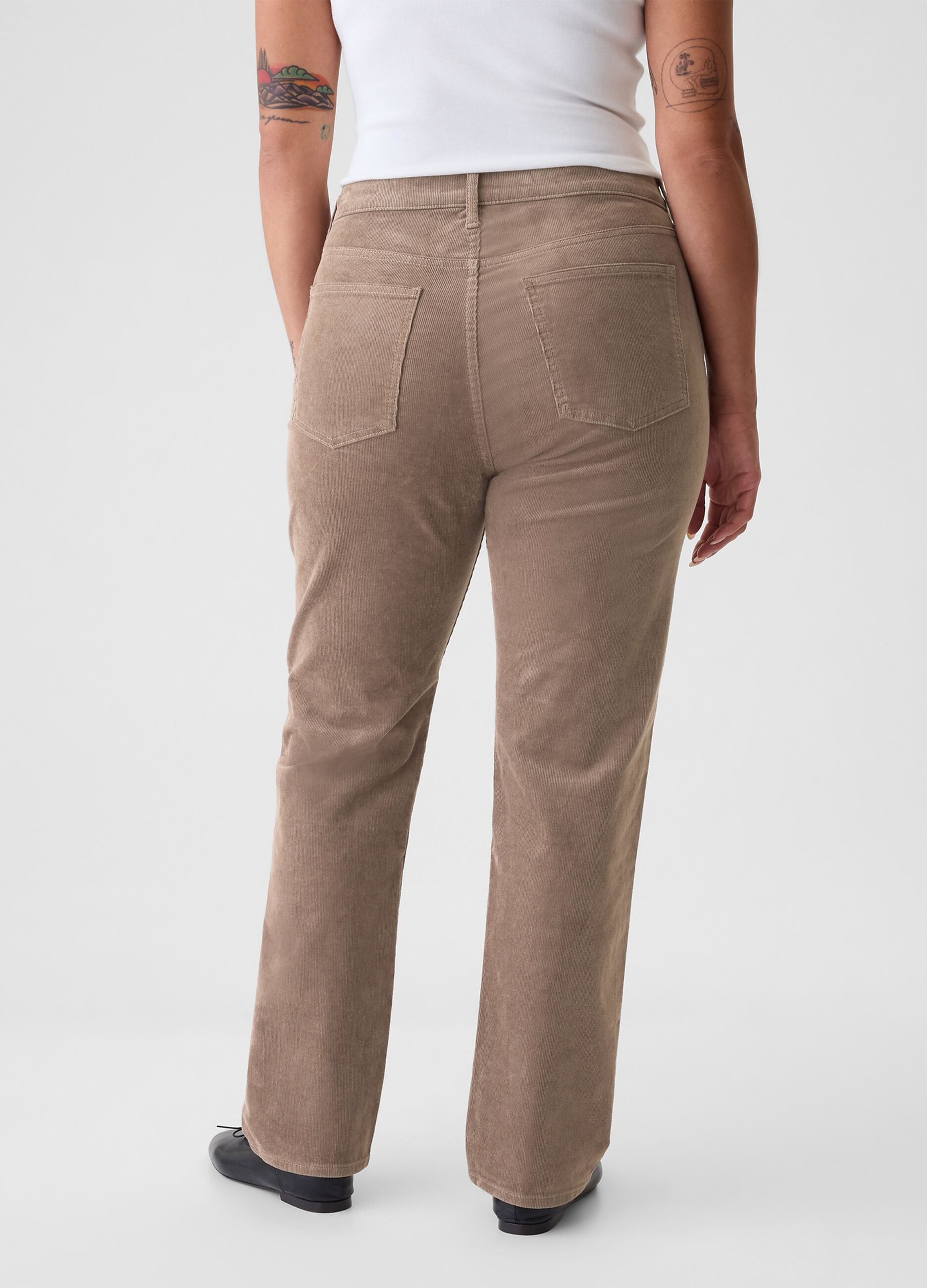 Straight high-rise trousers in corduroy