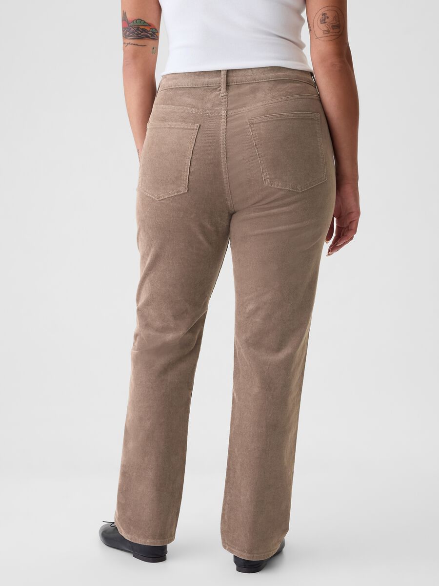 Straight high-rise trousers in corduroy_5