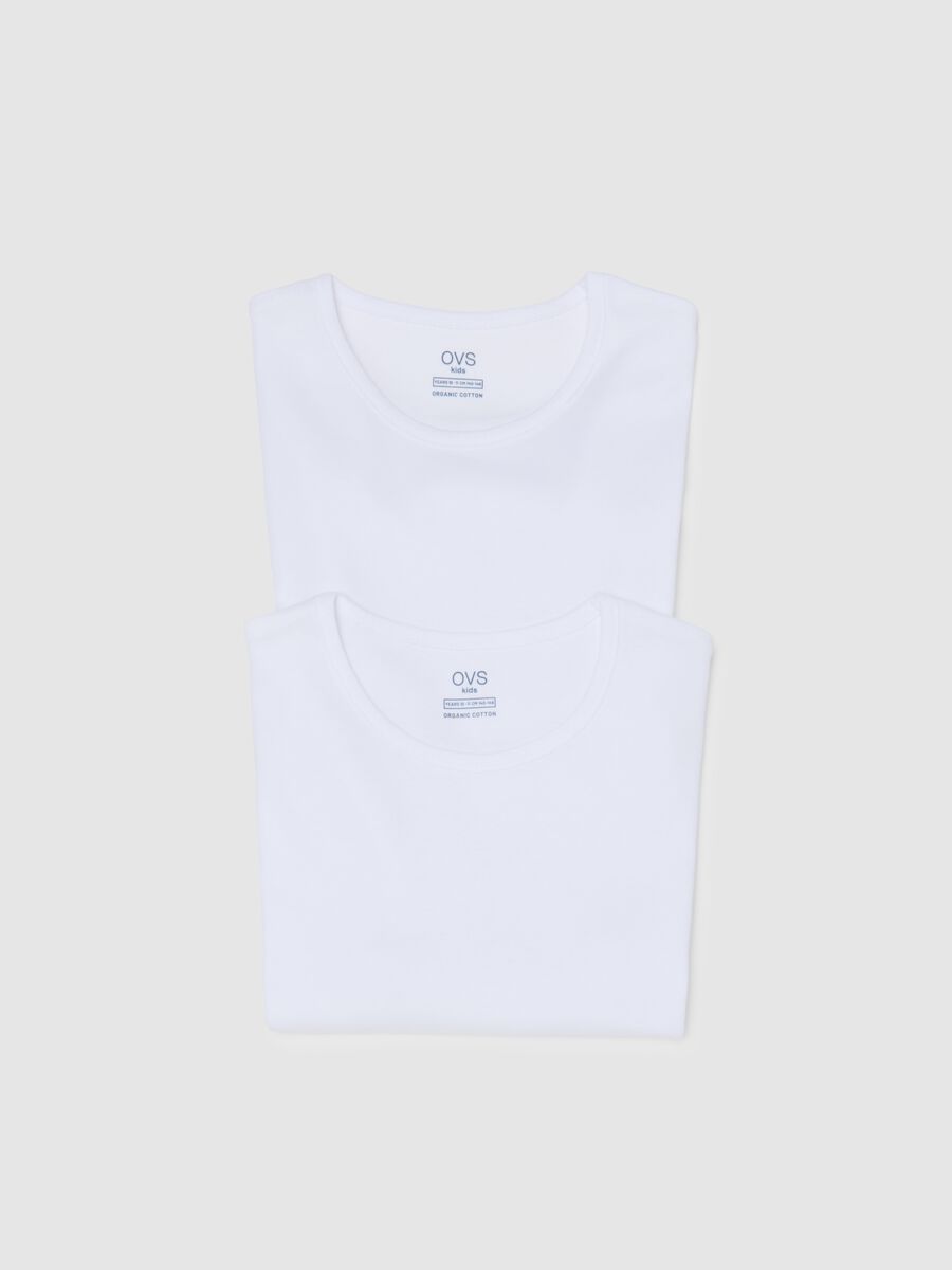 Twin pack of girls' white t-shirts in pure cotton regular fit_2