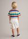 Multicolour stretchy cotton cargo shorts for kids with a baggy fit_1
