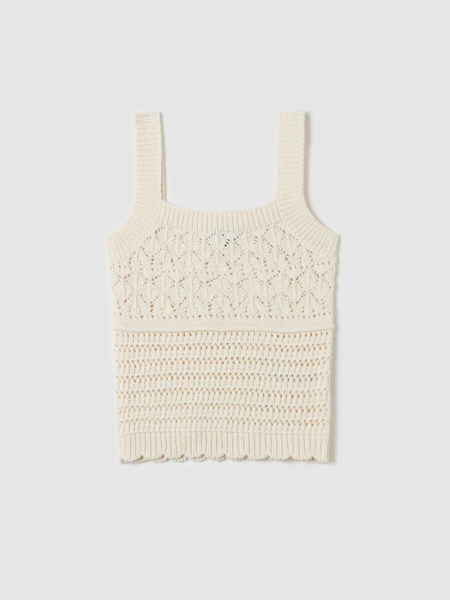 Top con lavorazione crochet _0