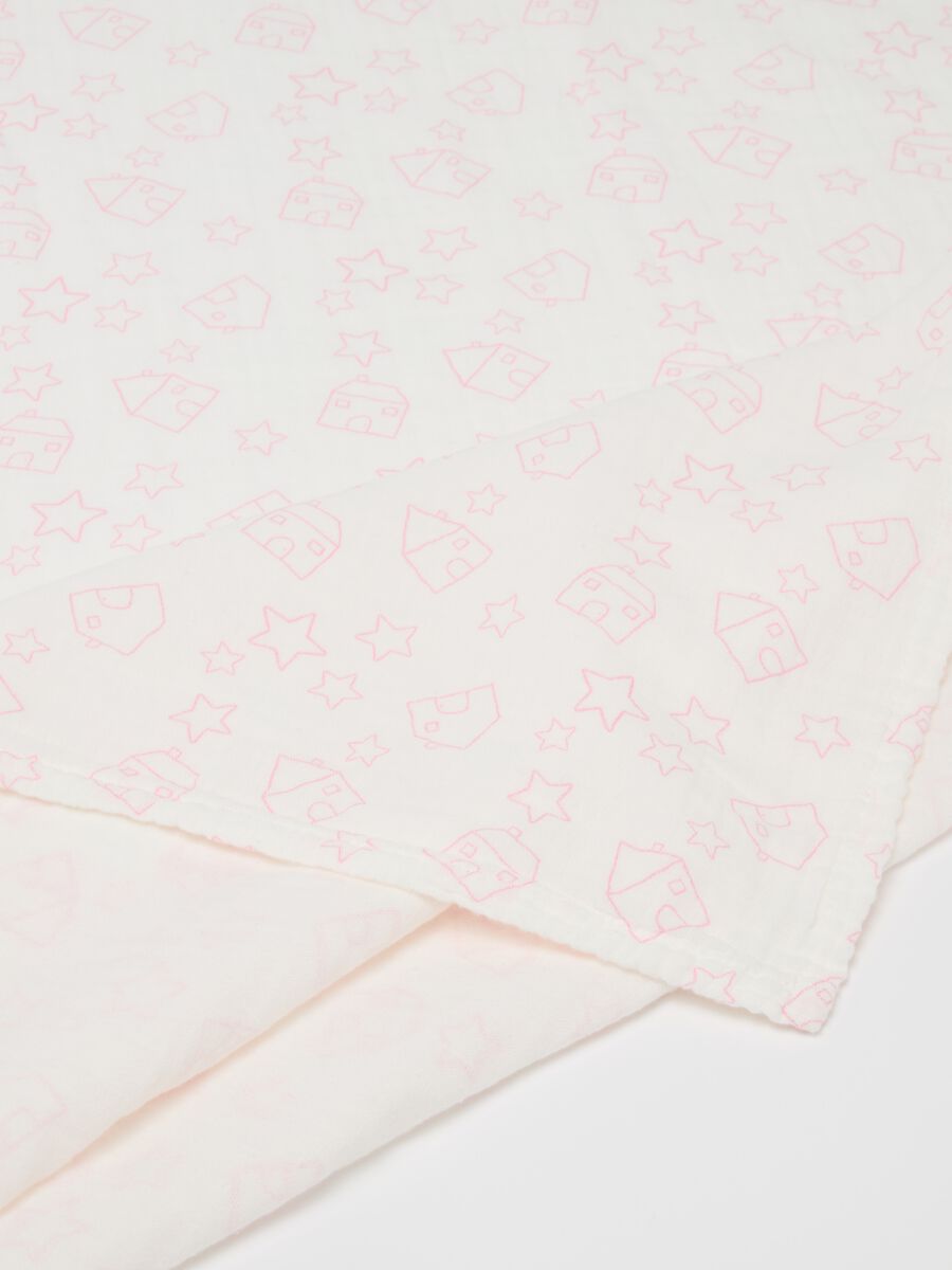 Pack of two muslin blankets with print_2