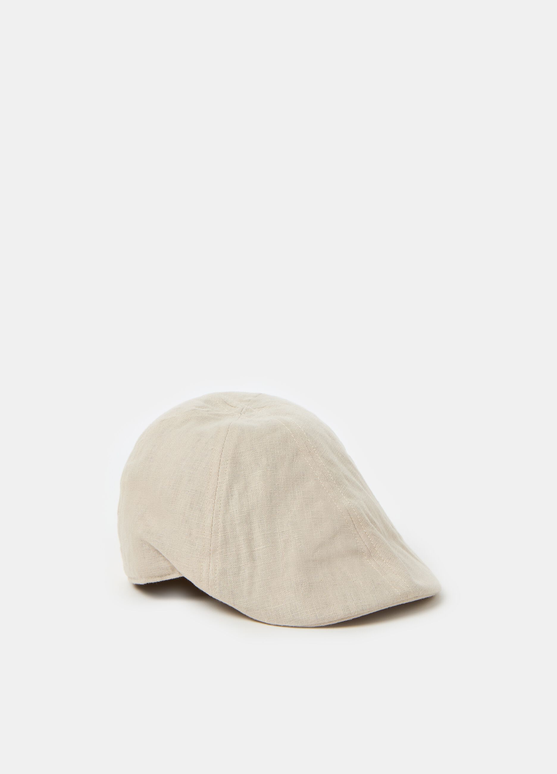 Linen flat cap