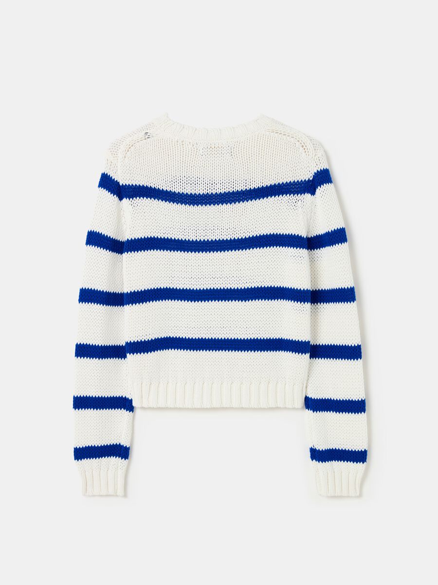 Cropped pullover in striped cotton_4