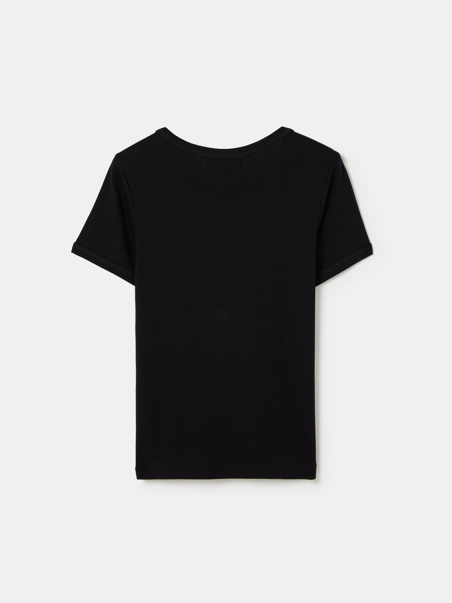 Stretch cotton T-shirt with crew-neck_4