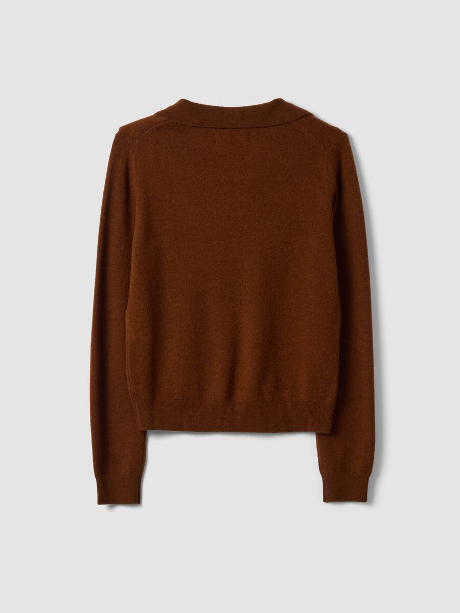 Brown pure wool polo-collar jumper_2