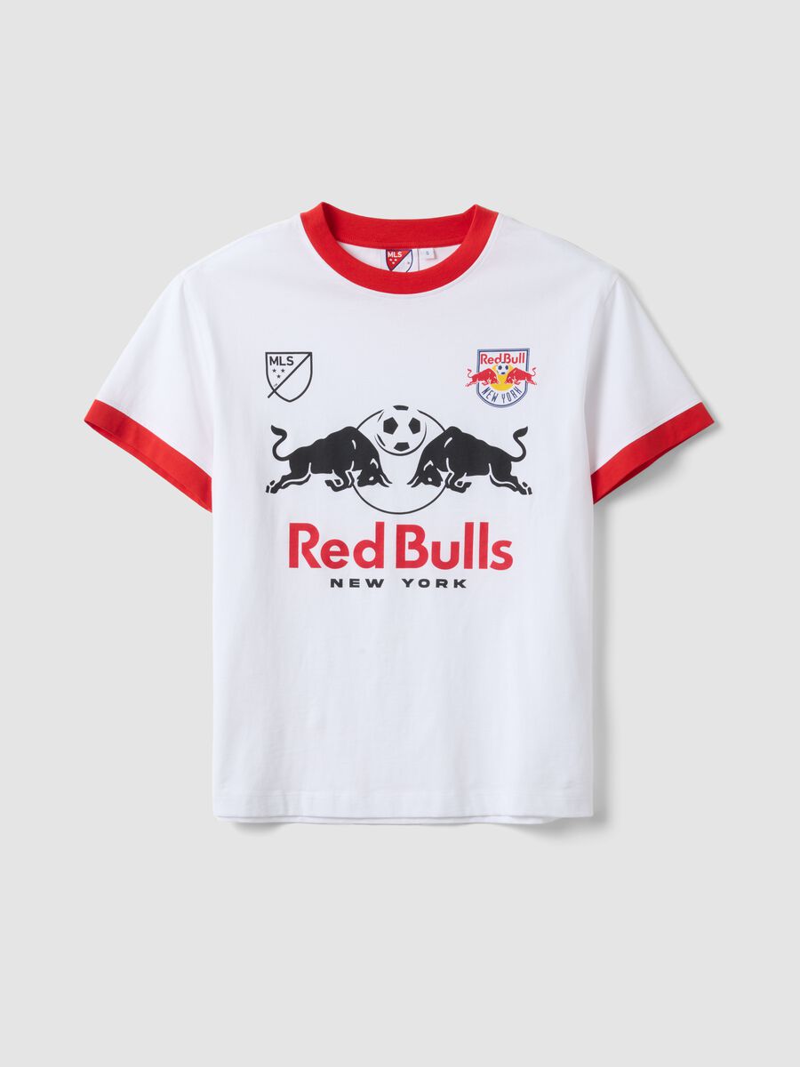 T-shirt in cotone elasticizzato multicolor regular fit con stampa Red Bulls_4