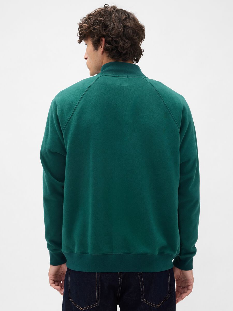 Felpa verde con zip integrale_2