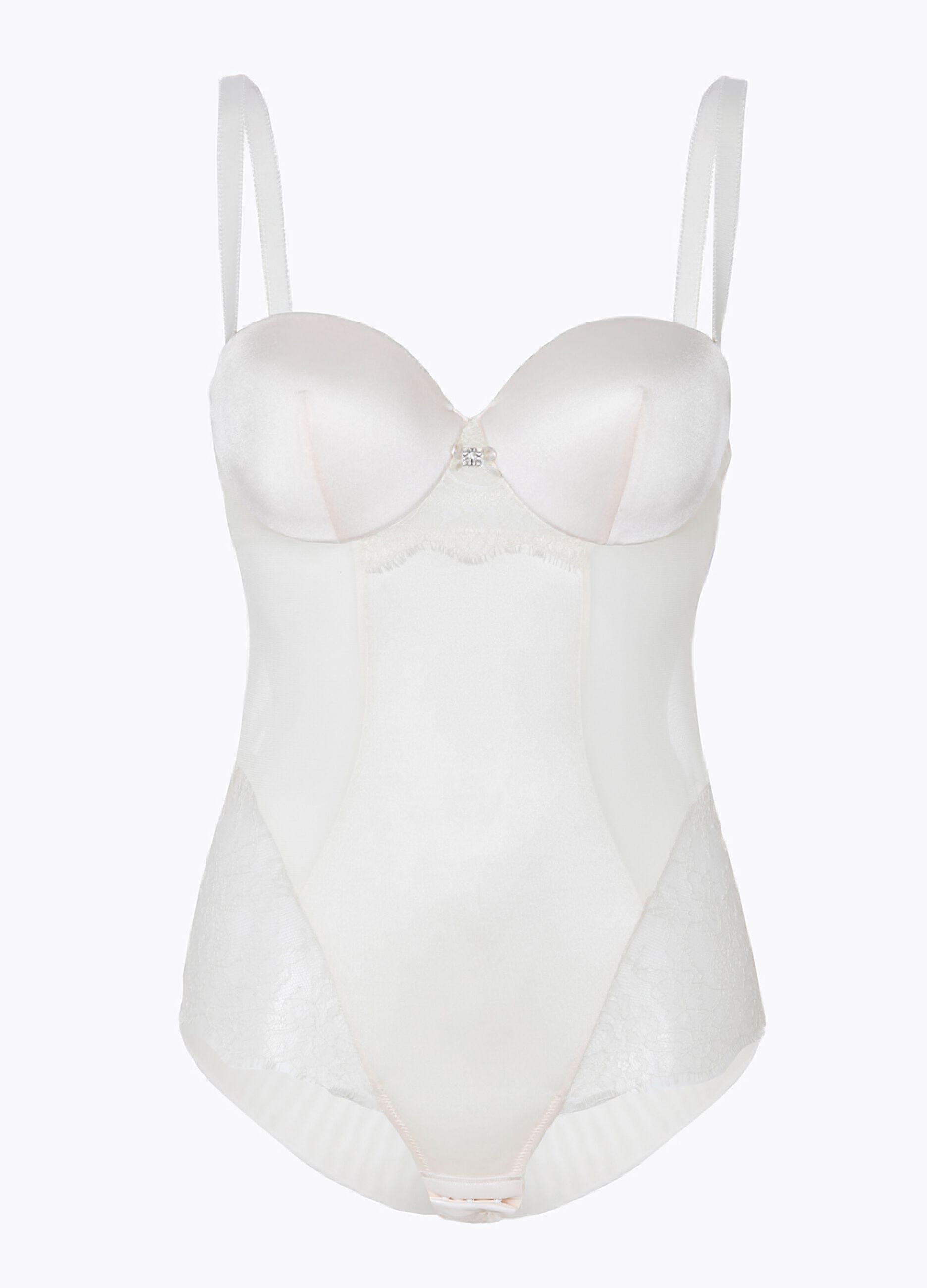 Ivory Range bodysuit in microfibre and lace