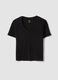 Black 100% cotton V-neck relaxed-fit T-shirt_4