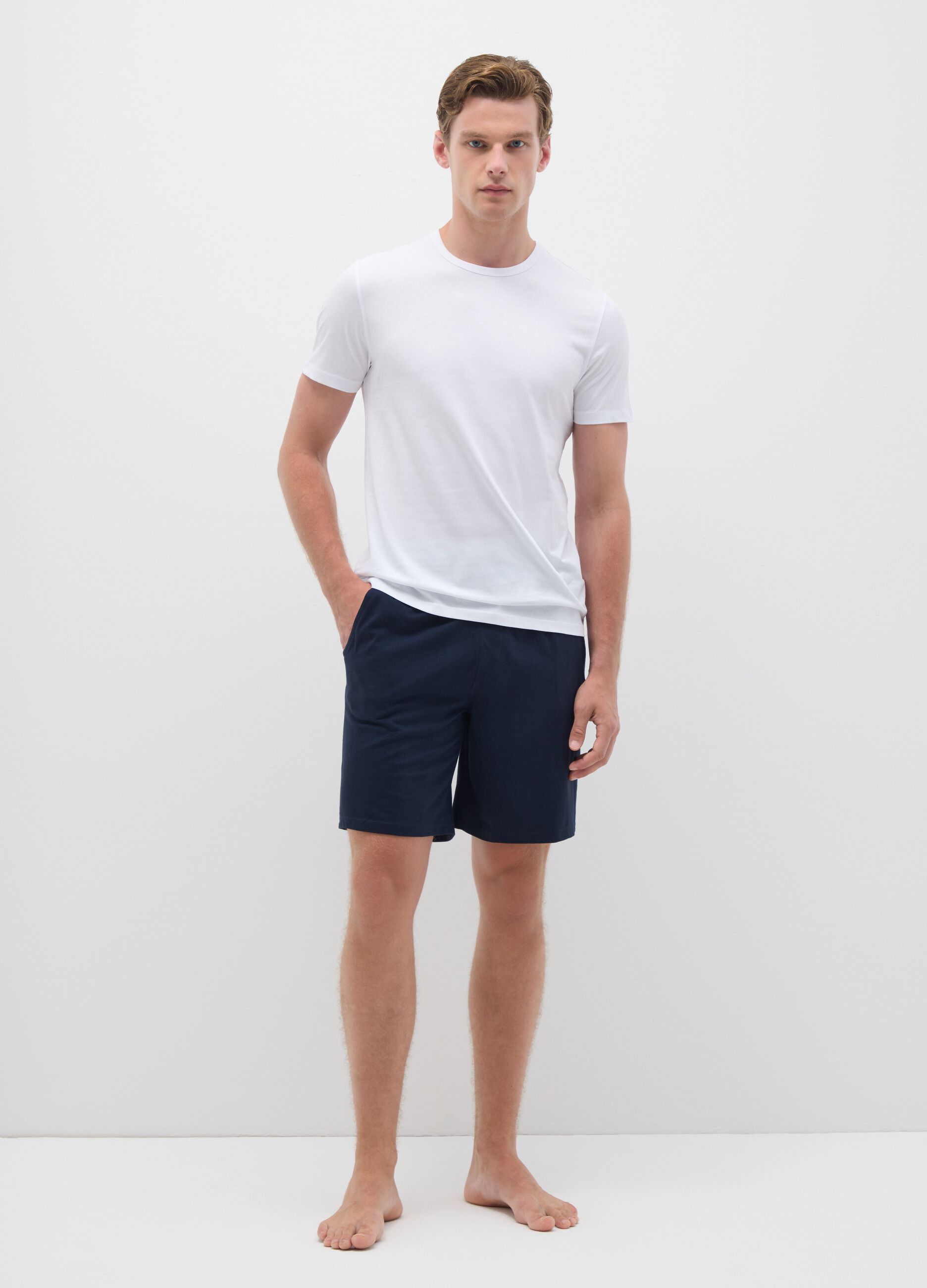 Blue pure cotton pyjama regular fit