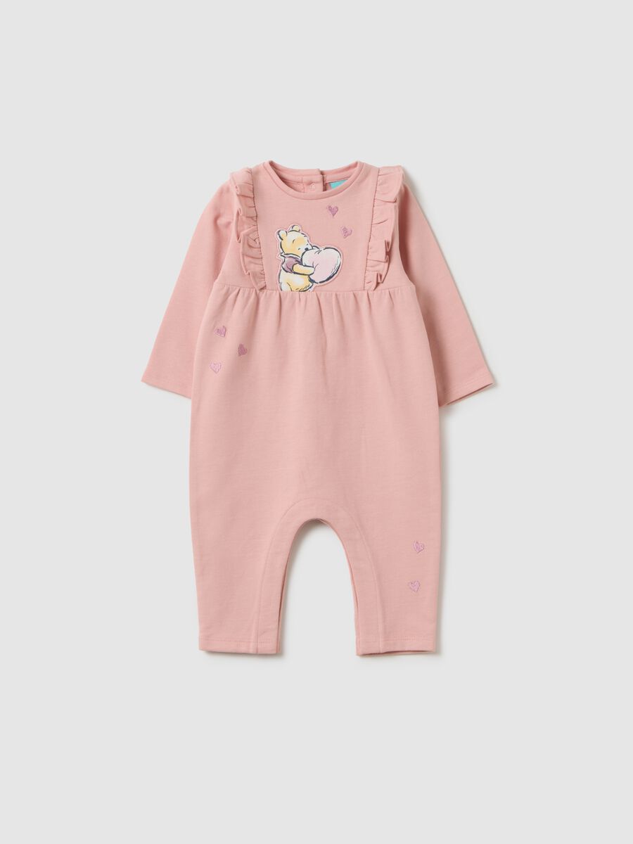 Baby girl's pink pure cotton sleepsuit_0