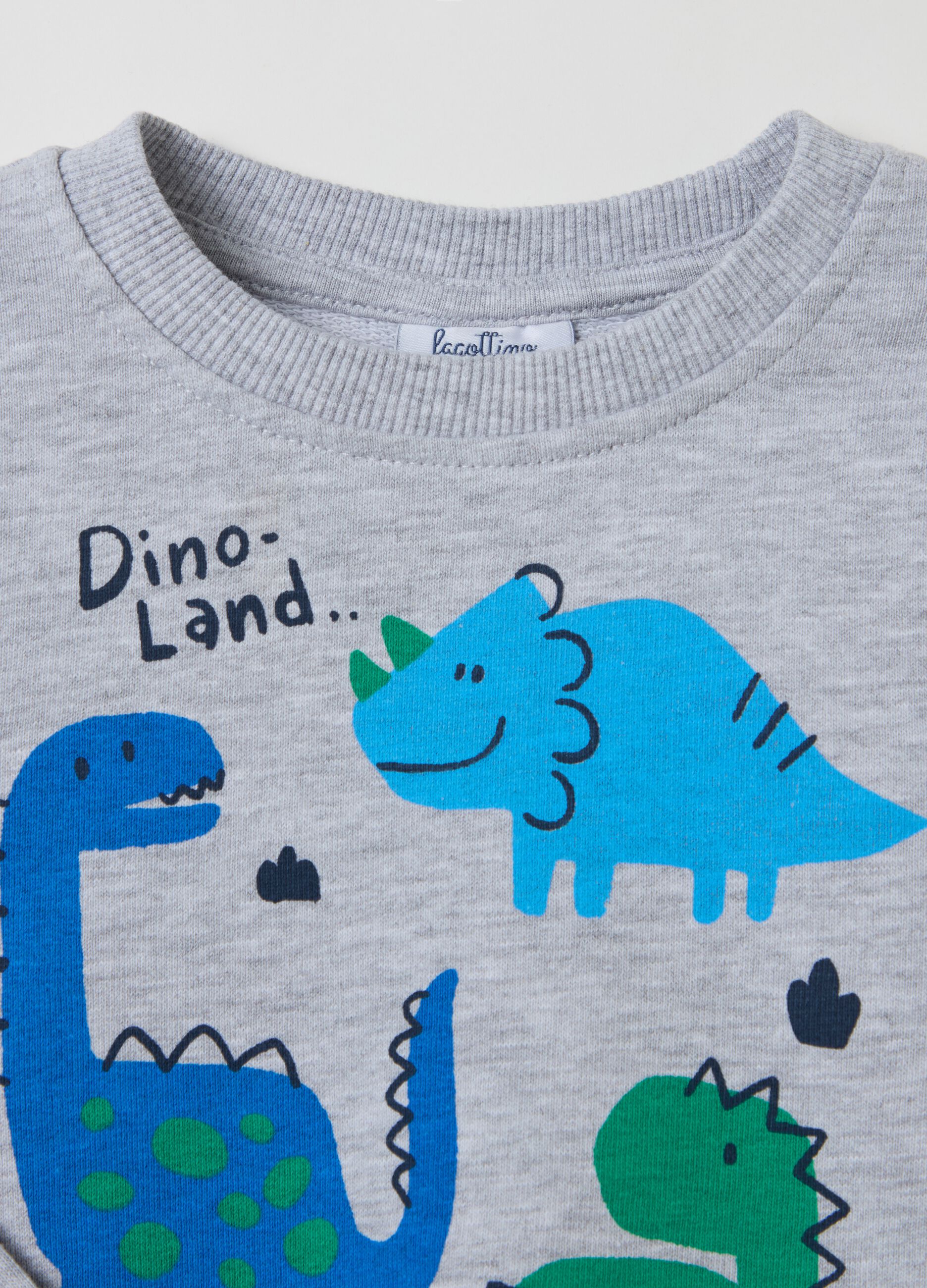 Felpa girocollo con stampa dinosauri