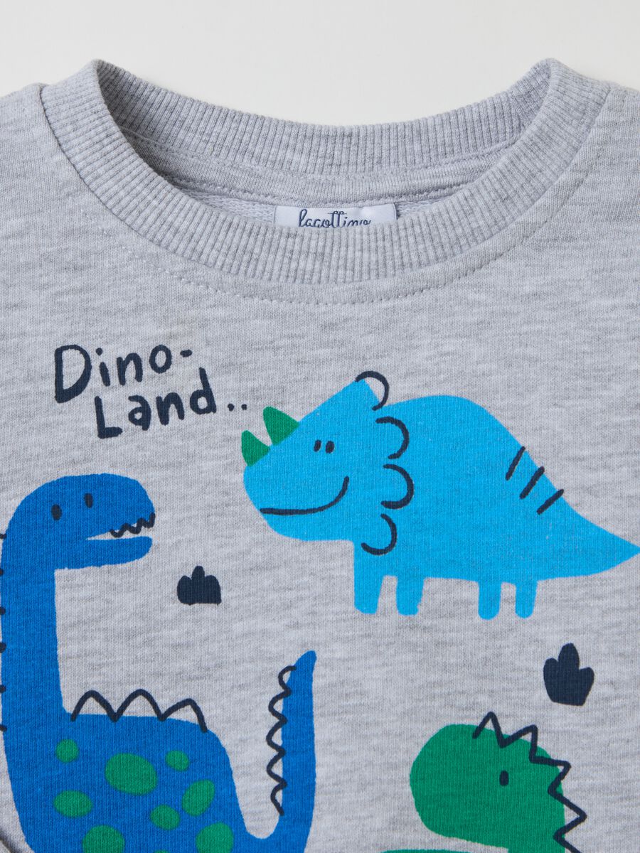 Sweatshirt with round neck and dinosaurs print_2