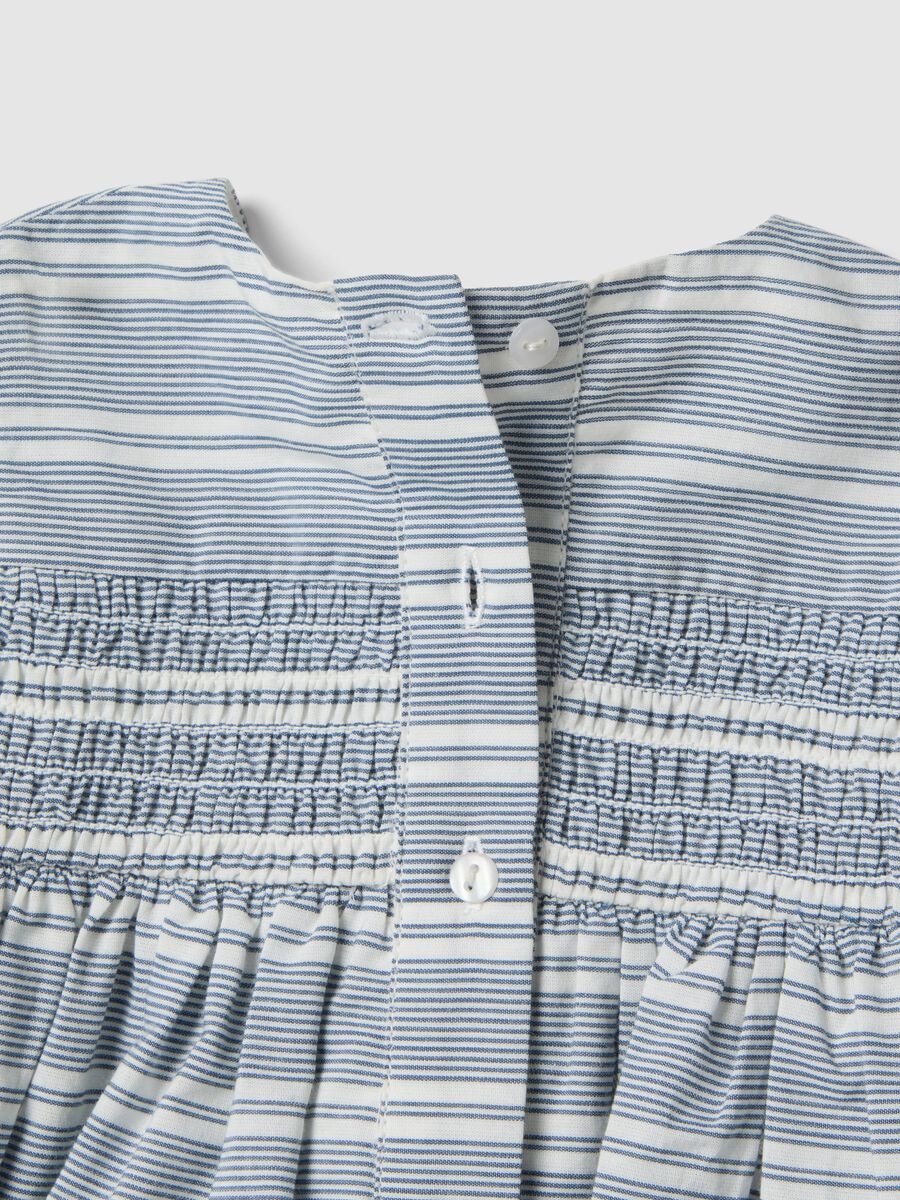 Set in puro cotone a righe multicolor da neonata con volant_3