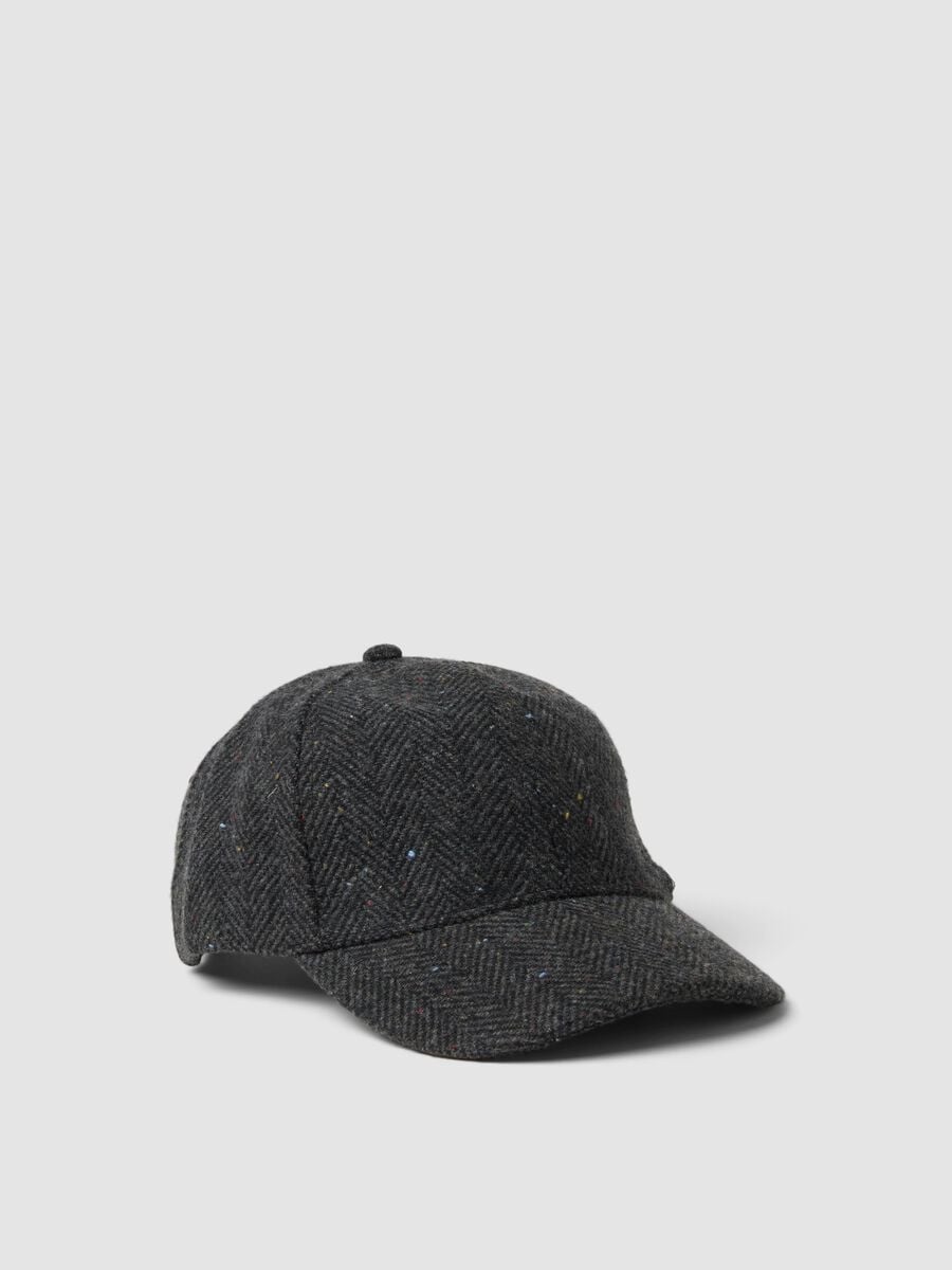 Cappello baseball grigio in misto lana e viscosa_0